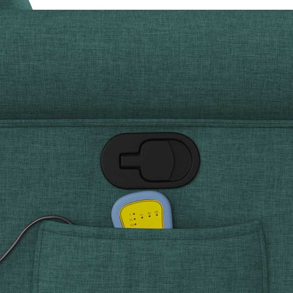 Poltrona Massaggiante Reclinabile Verde Scuro in Tessuto - homemem39