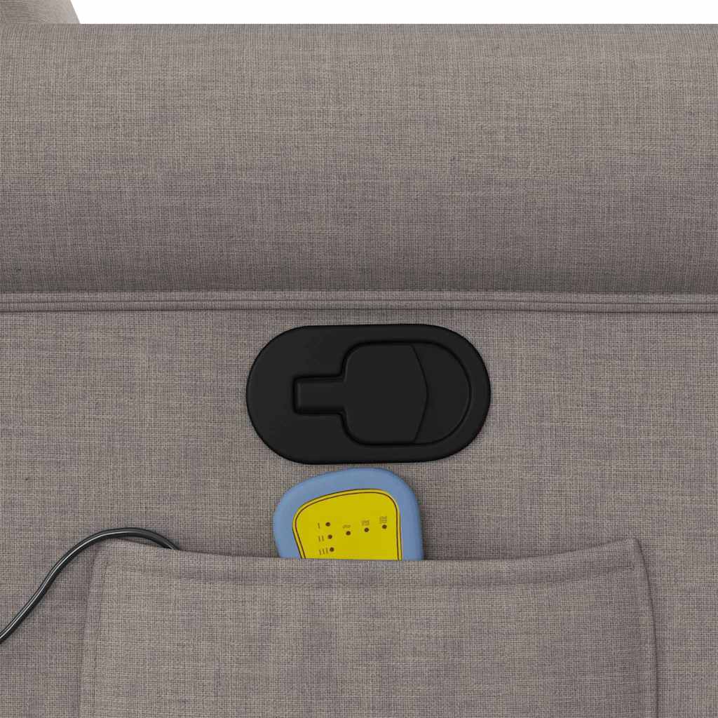 Poltrona Massaggiante Reclinabile Tortora in Tessuto - homemem39