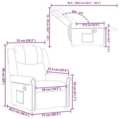 Poltrona Reclinabile Nero Lucido Similpelle - homemem39