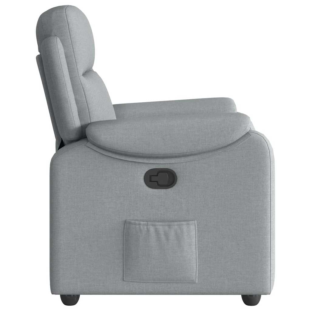 Poltrona Reclinabile in Tessuto Grigio Chiaro