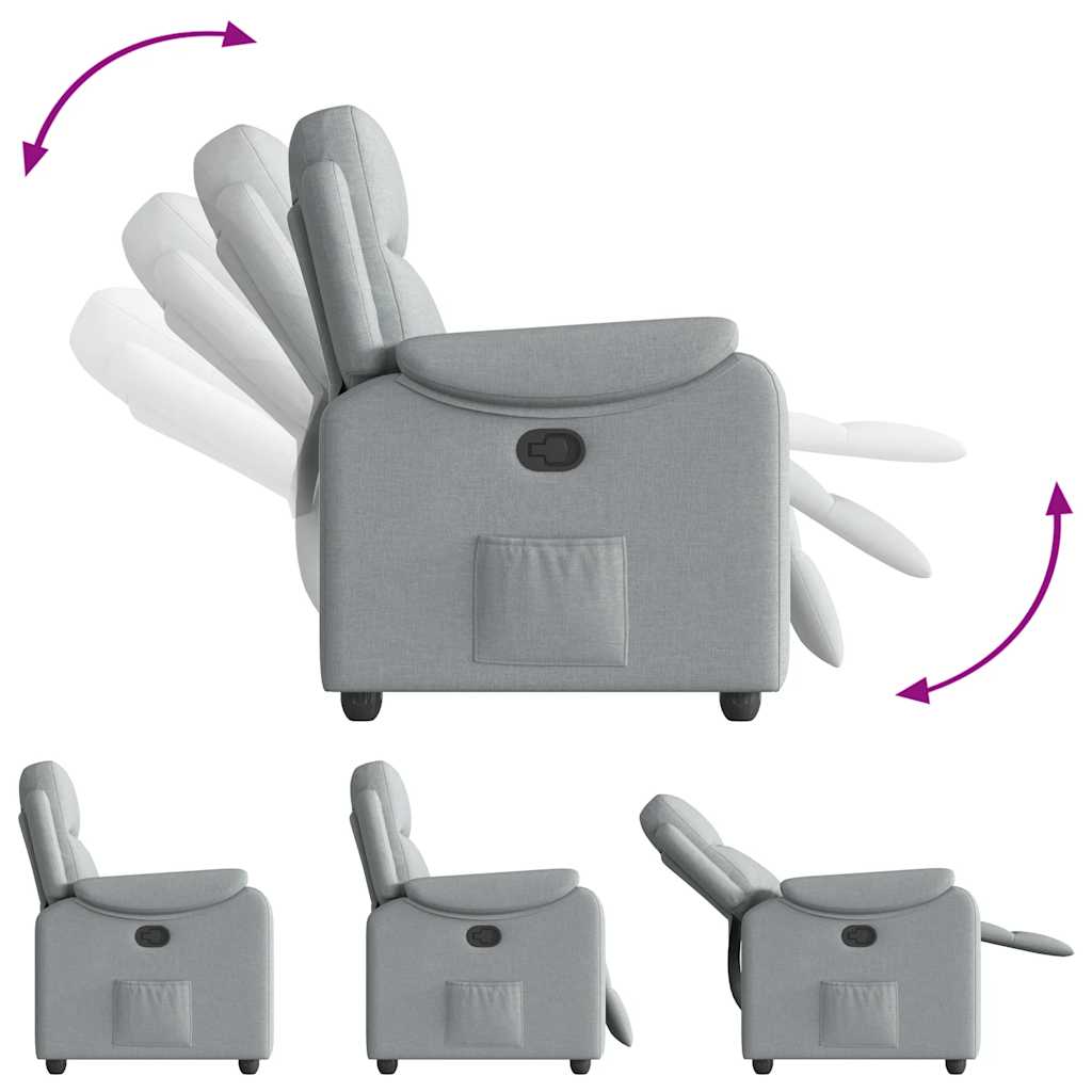 Poltrona Reclinabile in Tessuto Grigio Chiaro - homemem39