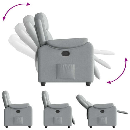 Poltrona Reclinabile in Tessuto Grigio Chiaro - homemem39