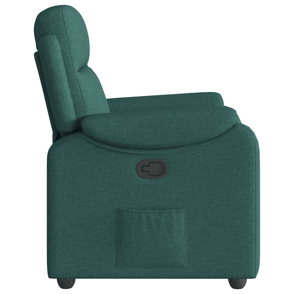 Poltrona Reclinabile in Tessuto Verde Scuro