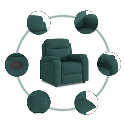 Poltrona Reclinabile in Tessuto Verde Scuro