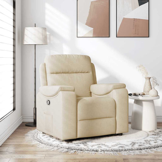 Poltrona Reclinabile in Tessuto Crema | homemem39
