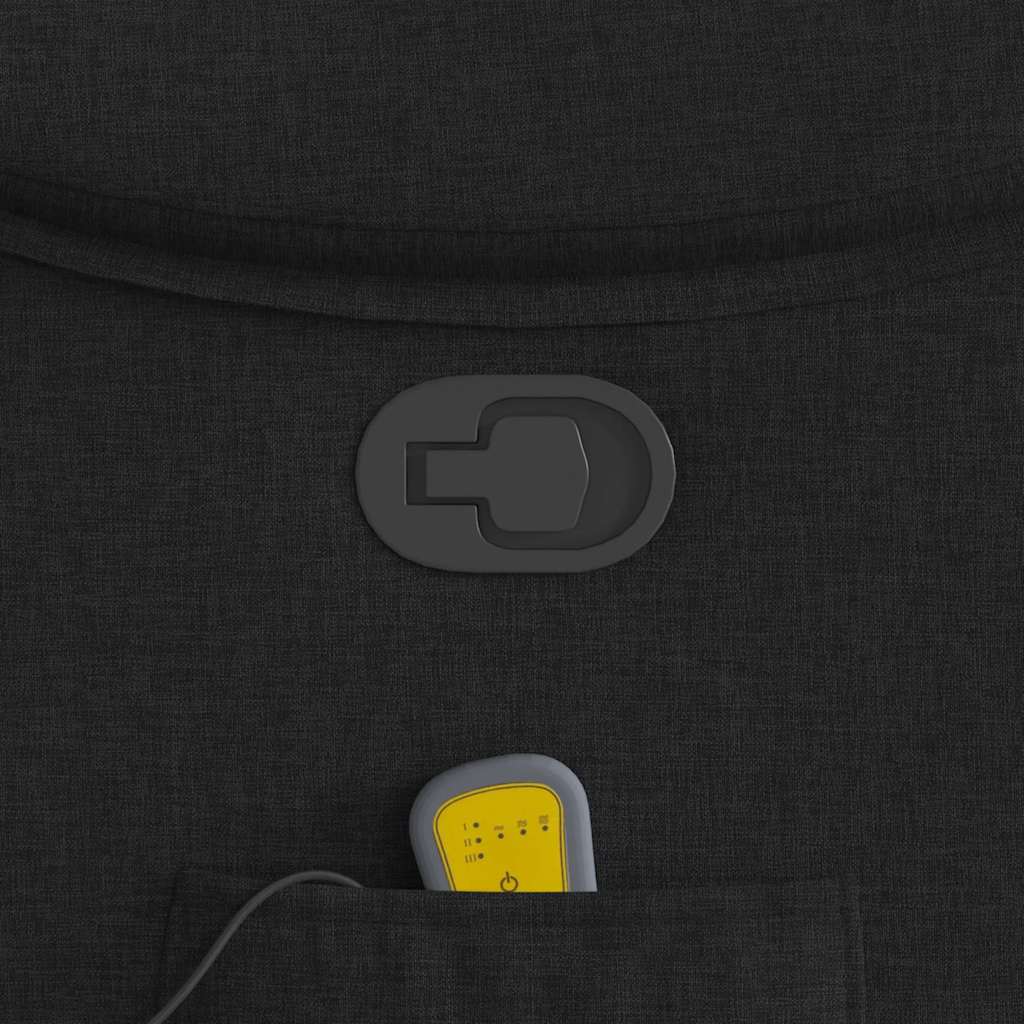 Poltrona Massaggiante Reclinabile Nera in Tessuto - homemem39