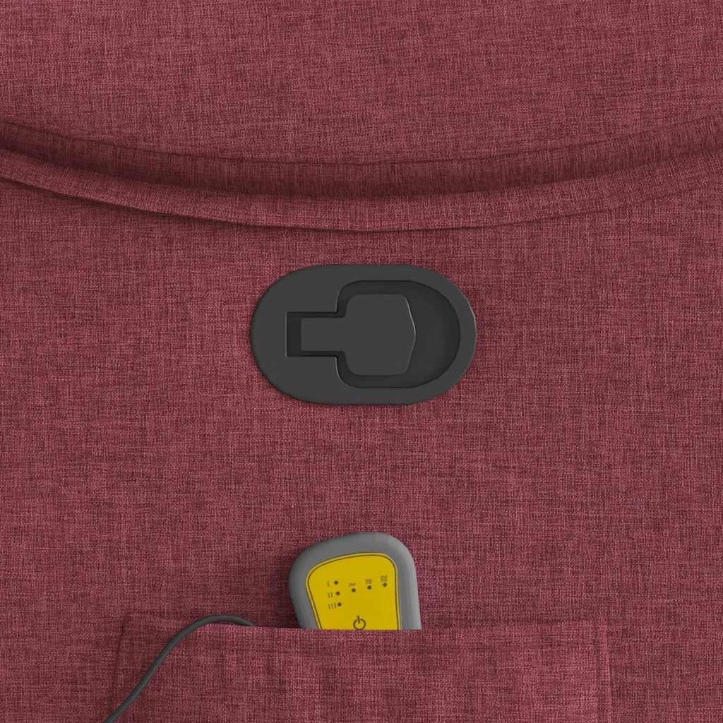 Poltrona Massaggiante Reclinabile Rosso Vino in Tessuto - homemem39