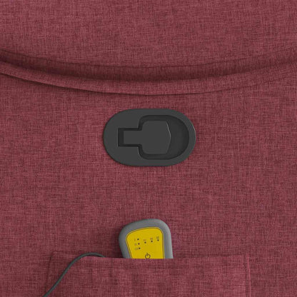 Poltrona Massaggiante Reclinabile Rosso Vino in Tessuto - homemem39