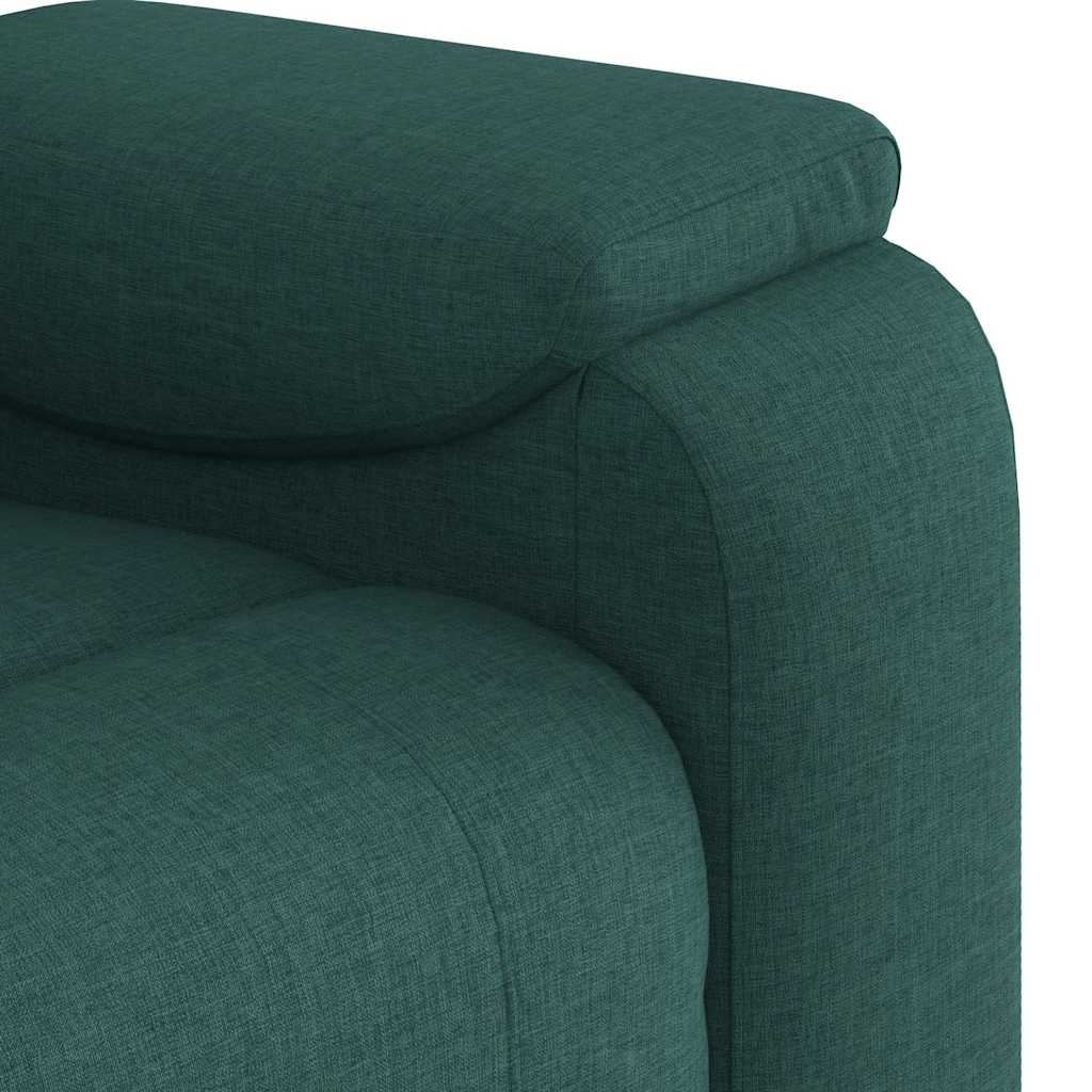 Poltrona Massaggiante Reclinabile Verde Scuro in Tessuto