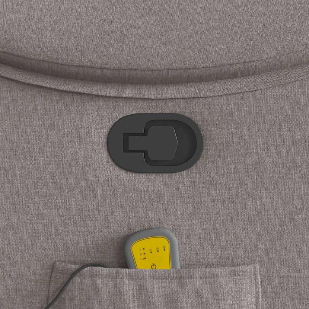 Poltrona Massaggiante Reclinabile Tortora in Tessuto - homemem39