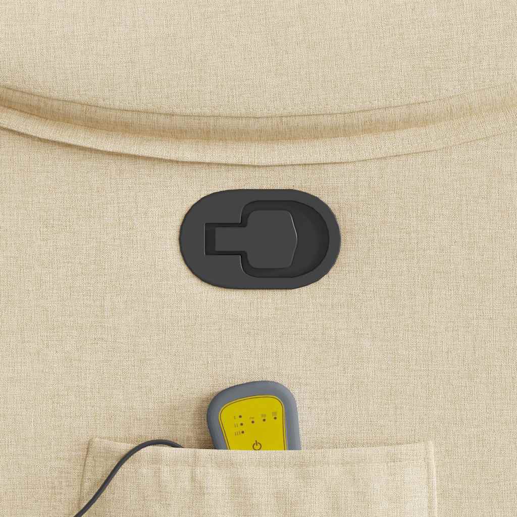 Poltrona Massaggiante Reclinabile Crema in Tessuto - homemem39