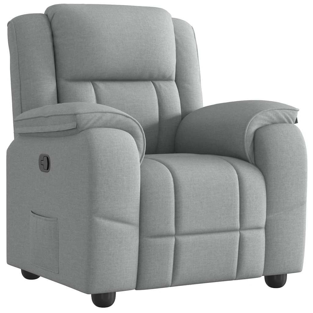 Poltrona Reclinabile in Tessuto Grigio Chiaro