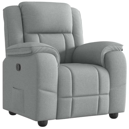 Poltrona Reclinabile in Tessuto Grigio Chiaro