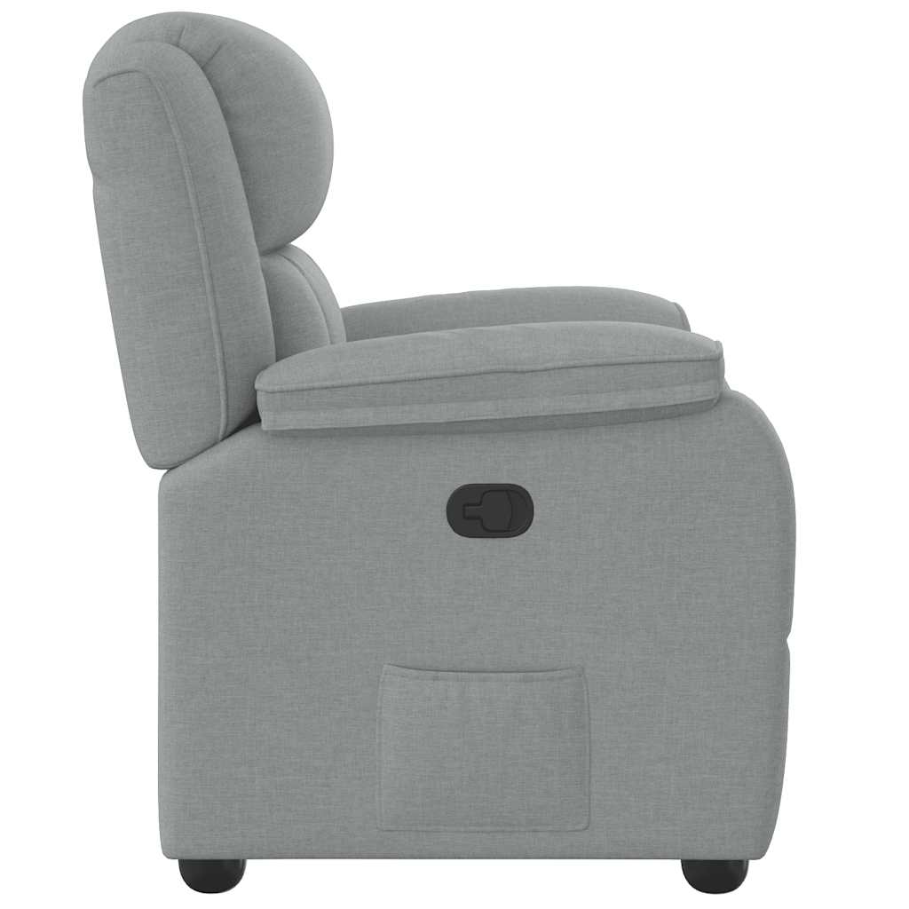 Poltrona Reclinabile in Tessuto Grigio Chiaro