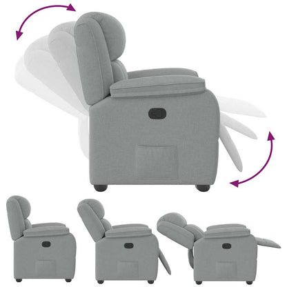Poltrona Reclinabile in Tessuto Grigio Chiaro