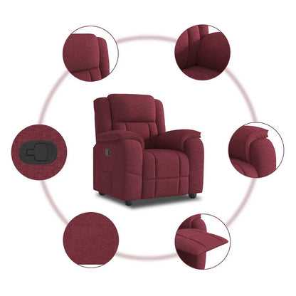 Poltrona Reclinabile in Tessuto Rosso Vino | homemem39