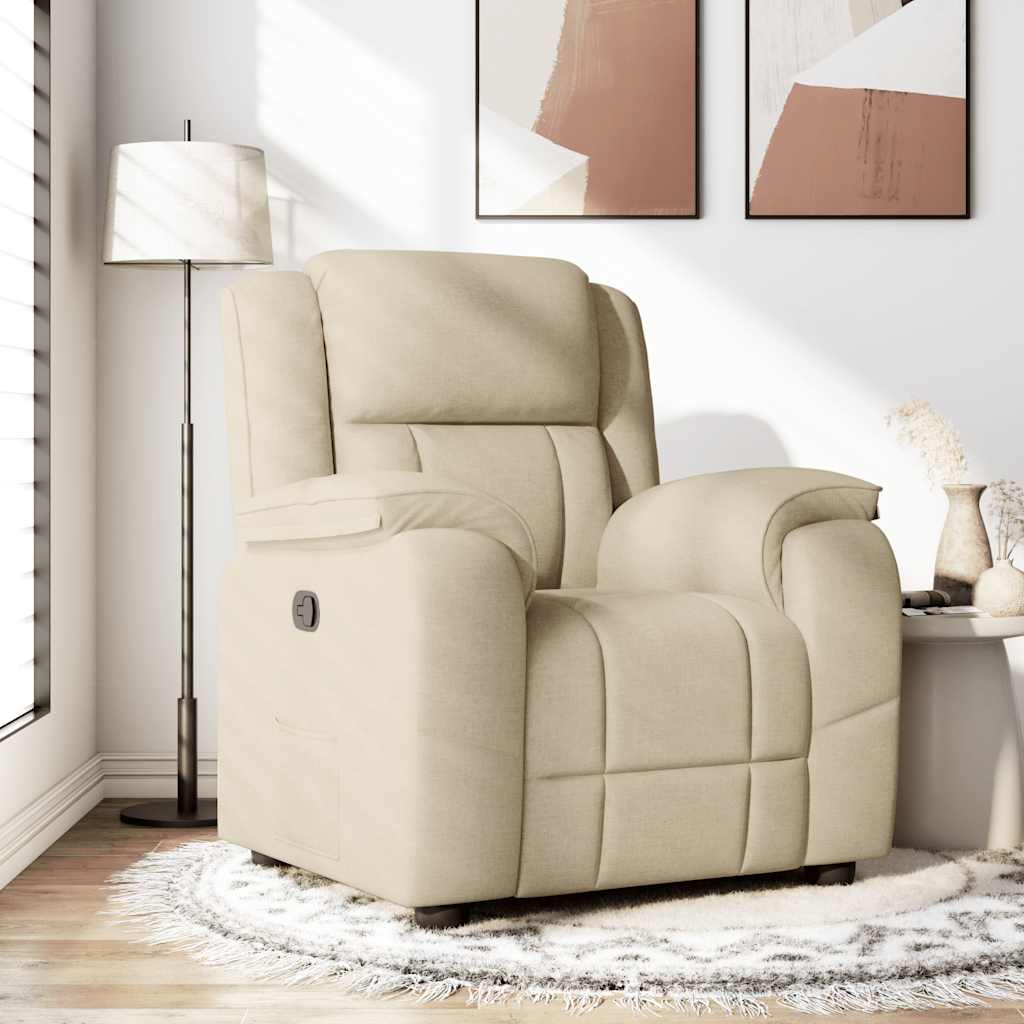 Poltrona Reclinabile in Tessuto Crema | homemem39