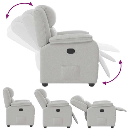 Poltrona Reclinabile in Tessuto Grigio Nuvola - homemem39