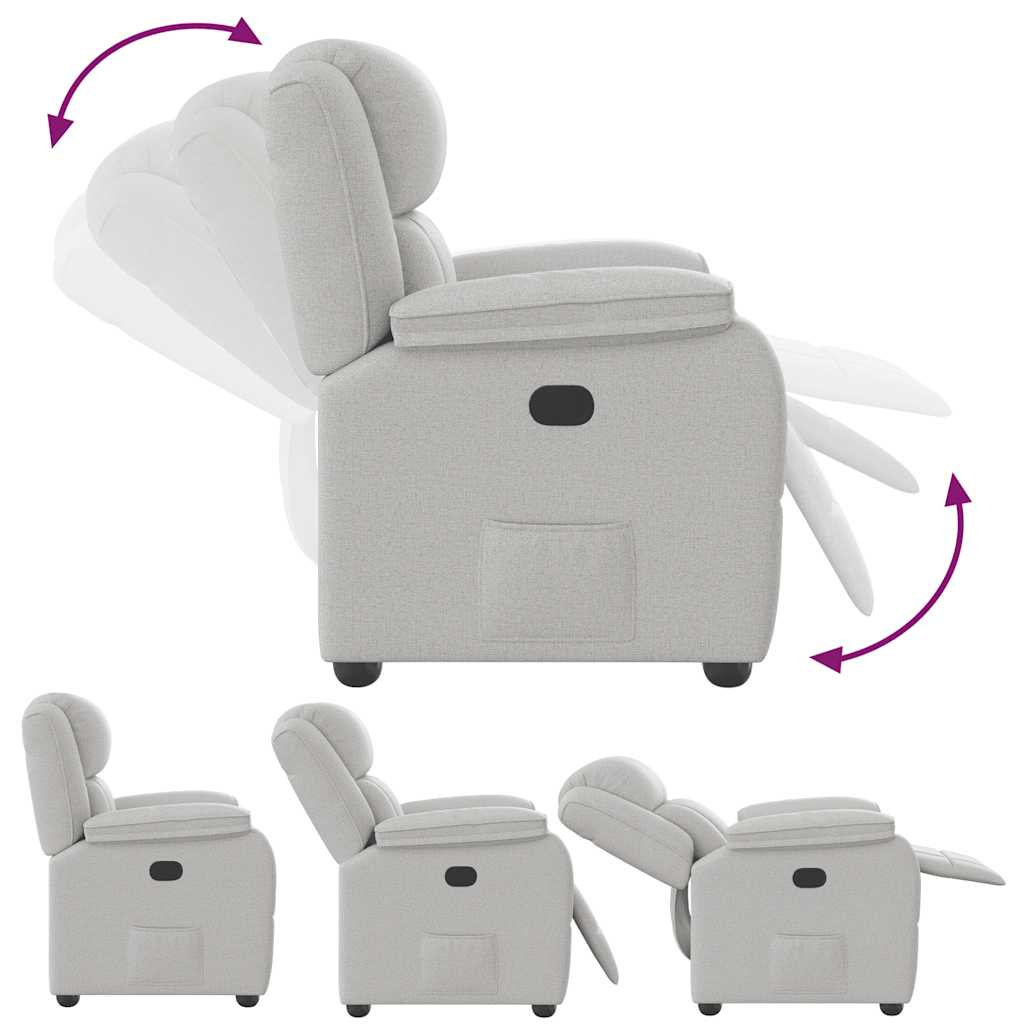 Poltrona Reclinabile in Tessuto Grigio Nuvola