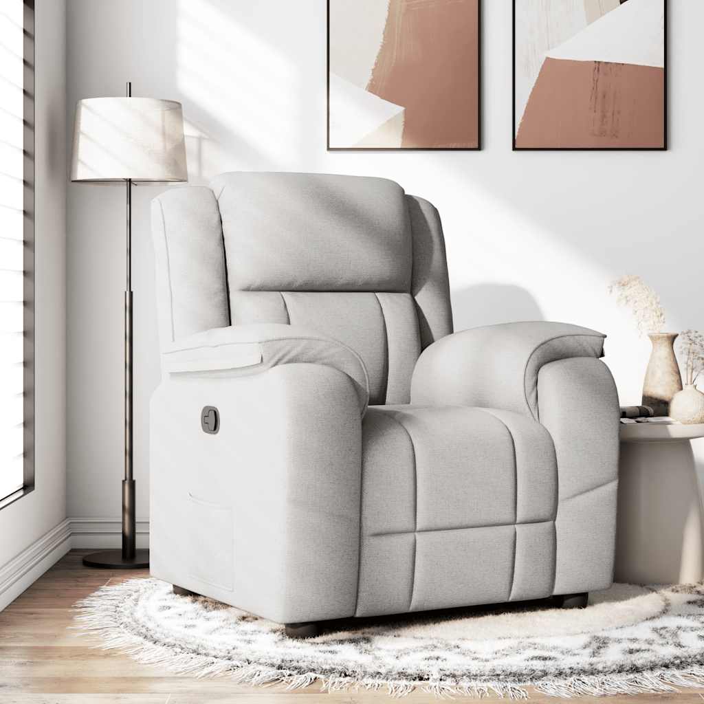 Poltrona Reclinabile in Tessuto Grigio Nuvola