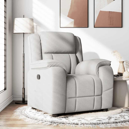 Poltrona Reclinabile in Tessuto Grigio Nuvola