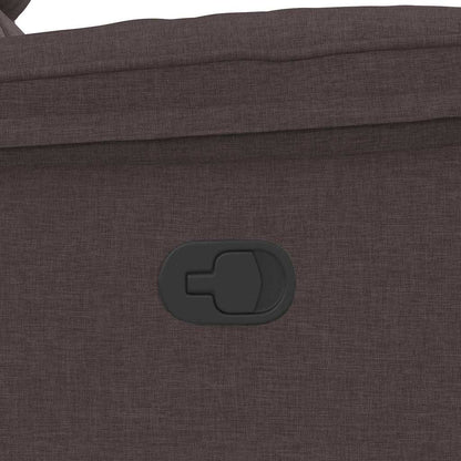 Poltrona Massaggiante Reclinabile Marrone Scuro in Tessuto - homemem39