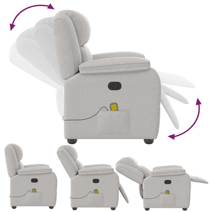 Poltrona Massaggiante Reclinabile Grigio Nuvola in Tessuto - homemem39