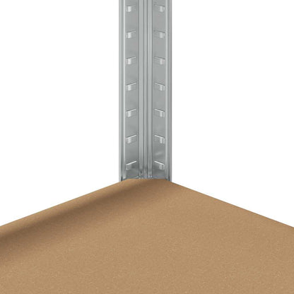 Mensole Portaoggetti 5 Strati 3 pz Argento in Acciaio e Legno - homemem39