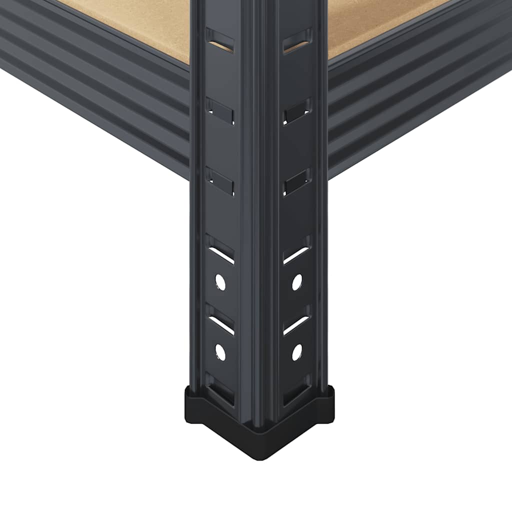 Mensole Portaoggetti 5 Strati 4pz Antracite in Acciaio e Legno - homemem39