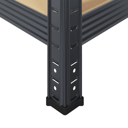 Mensole Portaoggetti 5 Strati 4pz Antracite in Acciaio e Legno - homemem39