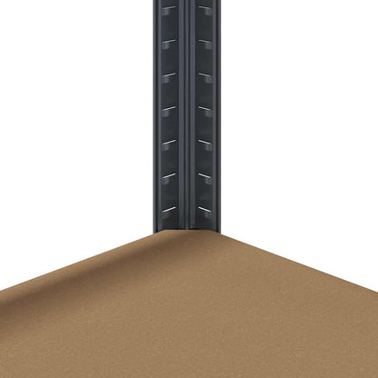 Mensole Portaoggetti 5 Strati 4pz Antracite in Acciaio e Legno - homemem39