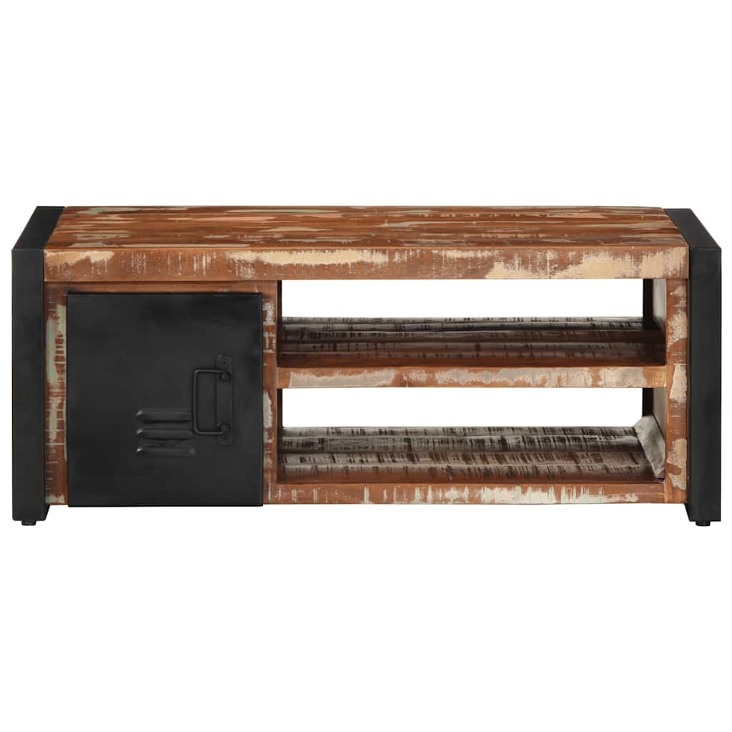 Tavolino Salotto Multicolore 90x50x36cm Legno Massello Recupero | homemem39