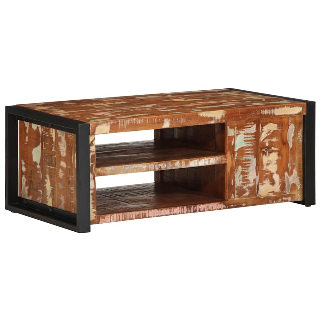 Tavolino Salotto Multicolore 90x50x36cm Legno Massello Recupero | homemem39