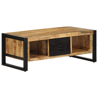 Tavolino da Salotto 90x50x36 cm Legno Massello di Mango Grezzo