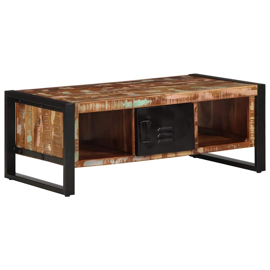 Tavolino Salotto Multicolore 90x50x36cm Legno Massello Recupero | homemem39
