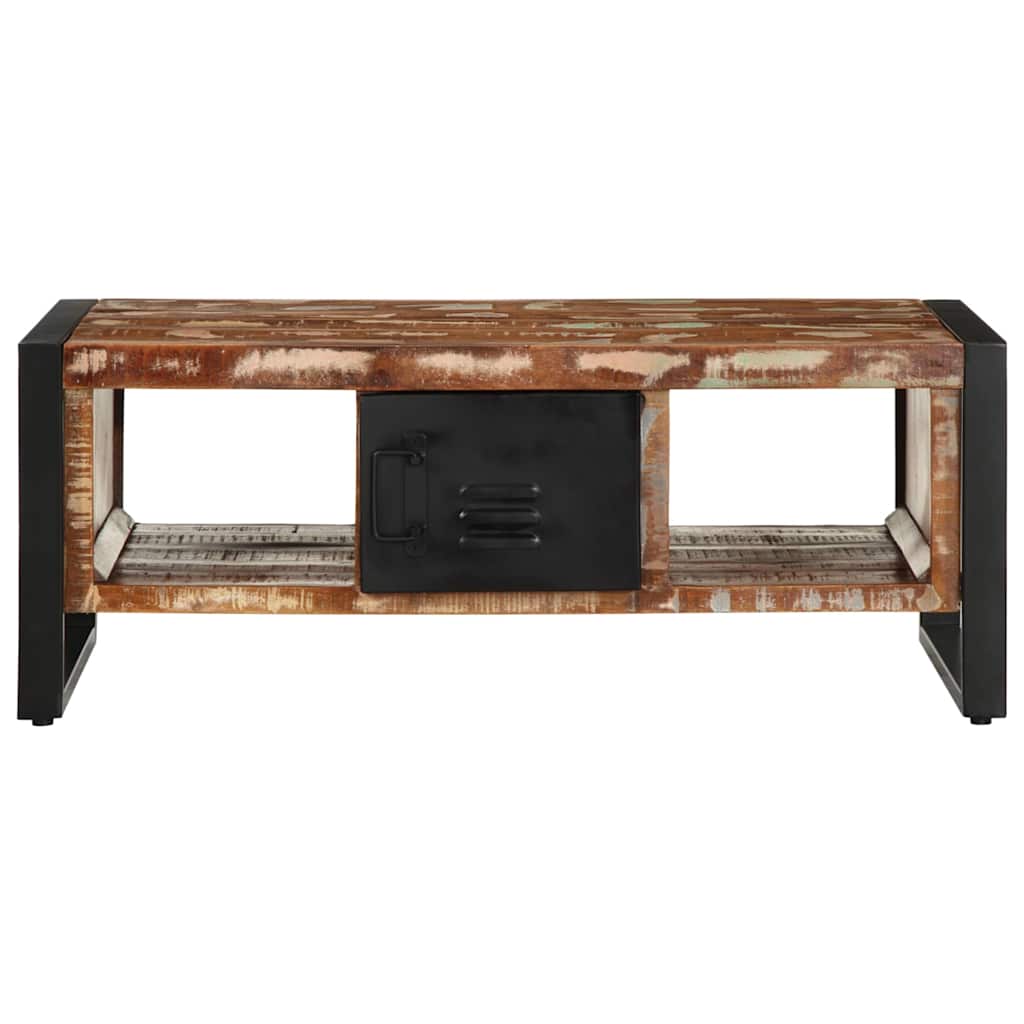 Tavolino Salotto Multicolore 90x50x36cm Legno Massello Recupero | homemem39