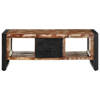 Tavolino Salotto Multicolore 90x50x36cm Legno Massello Recupero | homemem39