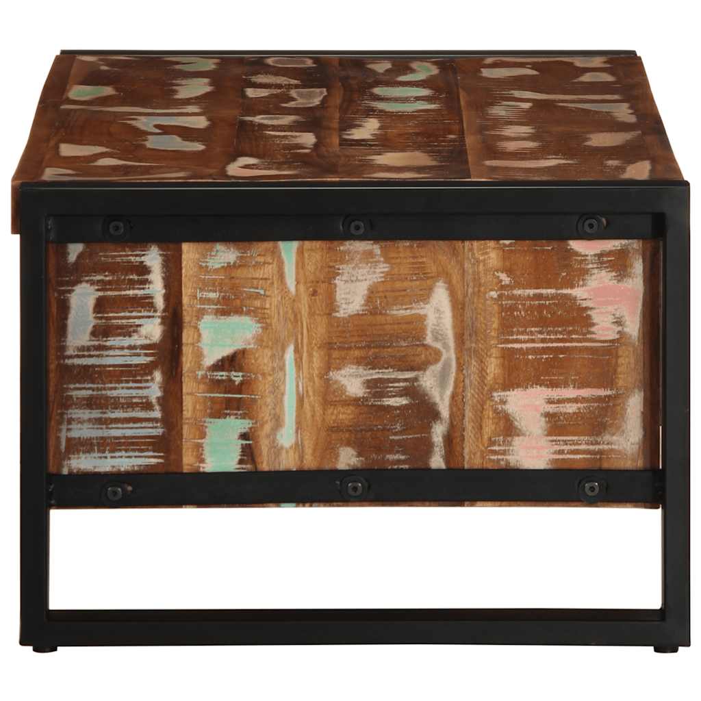 Tavolino Salotto Multicolore 90x50x36cm Legno Massello Recupero