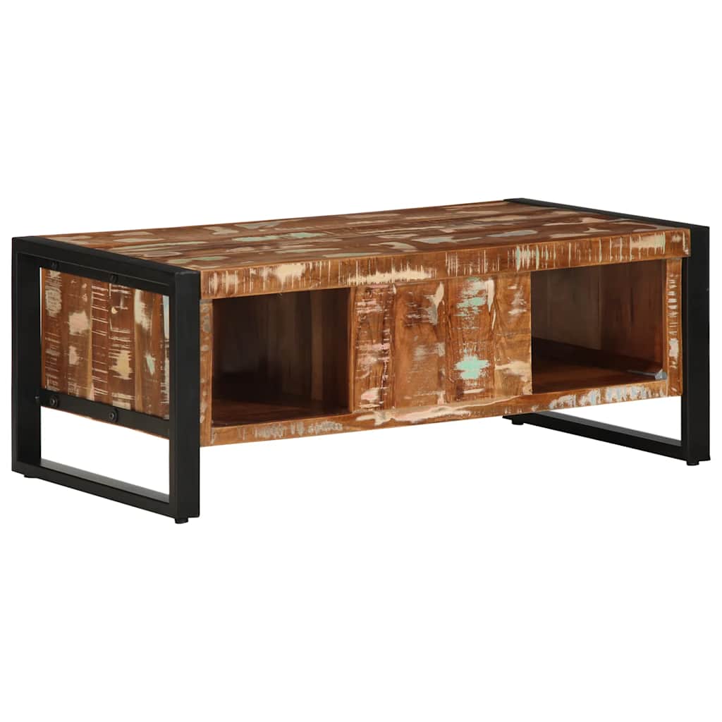 Tavolino Salotto Multicolore 90x50x36cm Legno Massello Recupero | homemem39