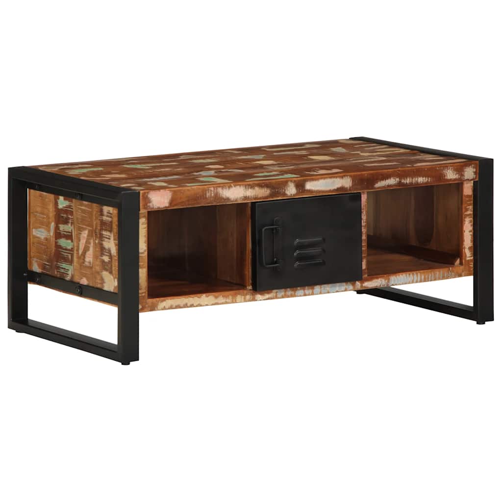 Tavolino Salotto Multicolore 90x50x36cm Legno Massello Recupero | homemem39