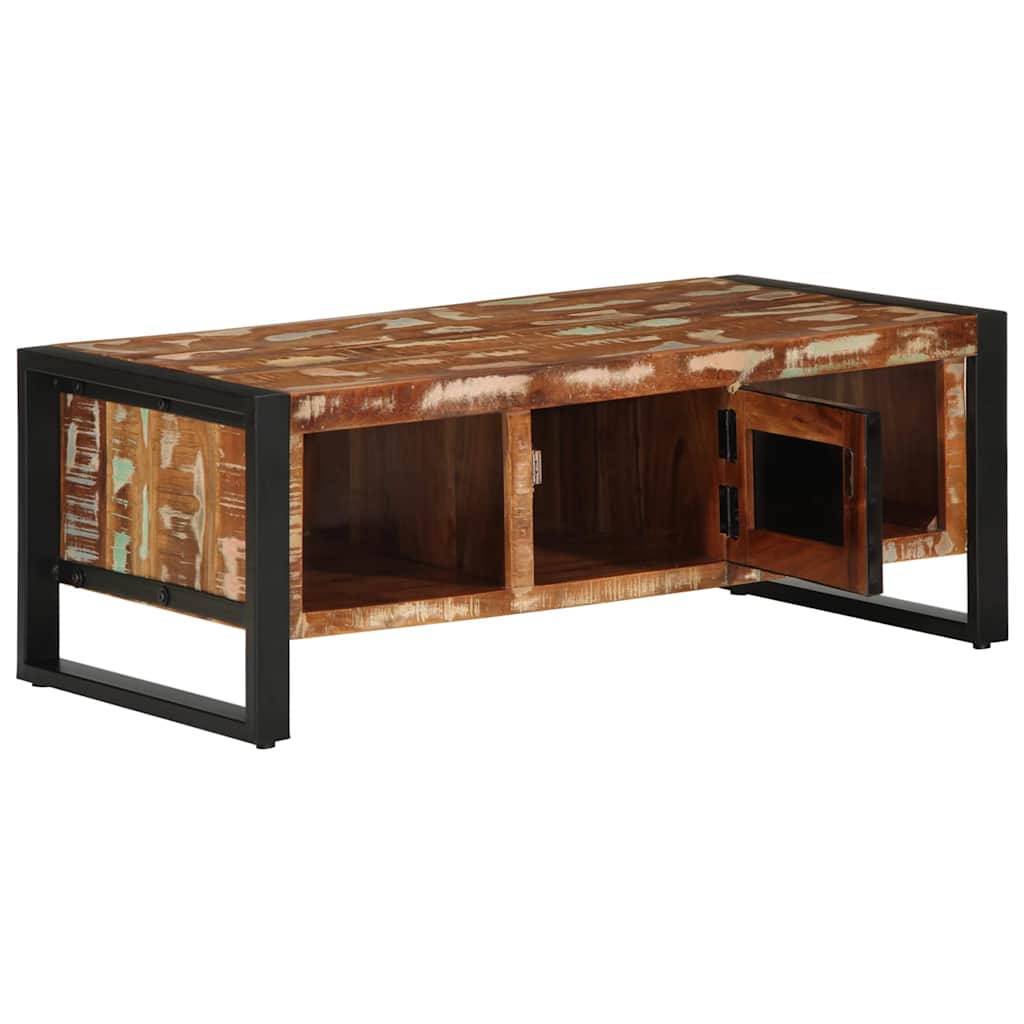 Tavolino Salotto Multicolore 90x50x36cm Legno Massello Recupero | homemem39
