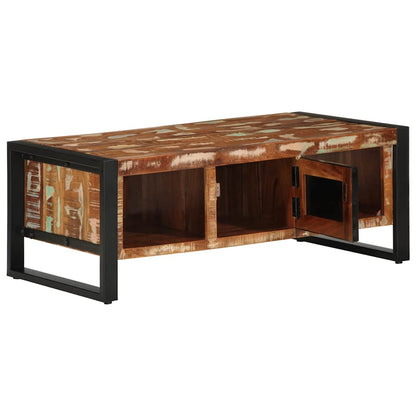 Tavolino Salotto Multicolore 90x50x36cm Legno Massello Recupero | homemem39