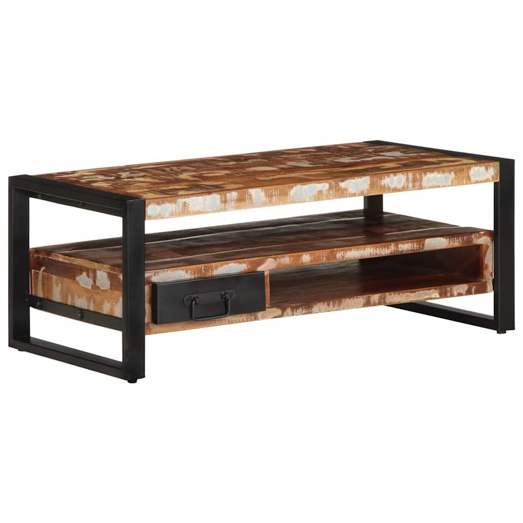 Tavolino Salotto Multicolore 90x50x36cm Legno Massello Recupero | homemem39