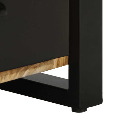 Comodino 40x30x50 cm in Legno Massello di Mango Grezzo - homemem39