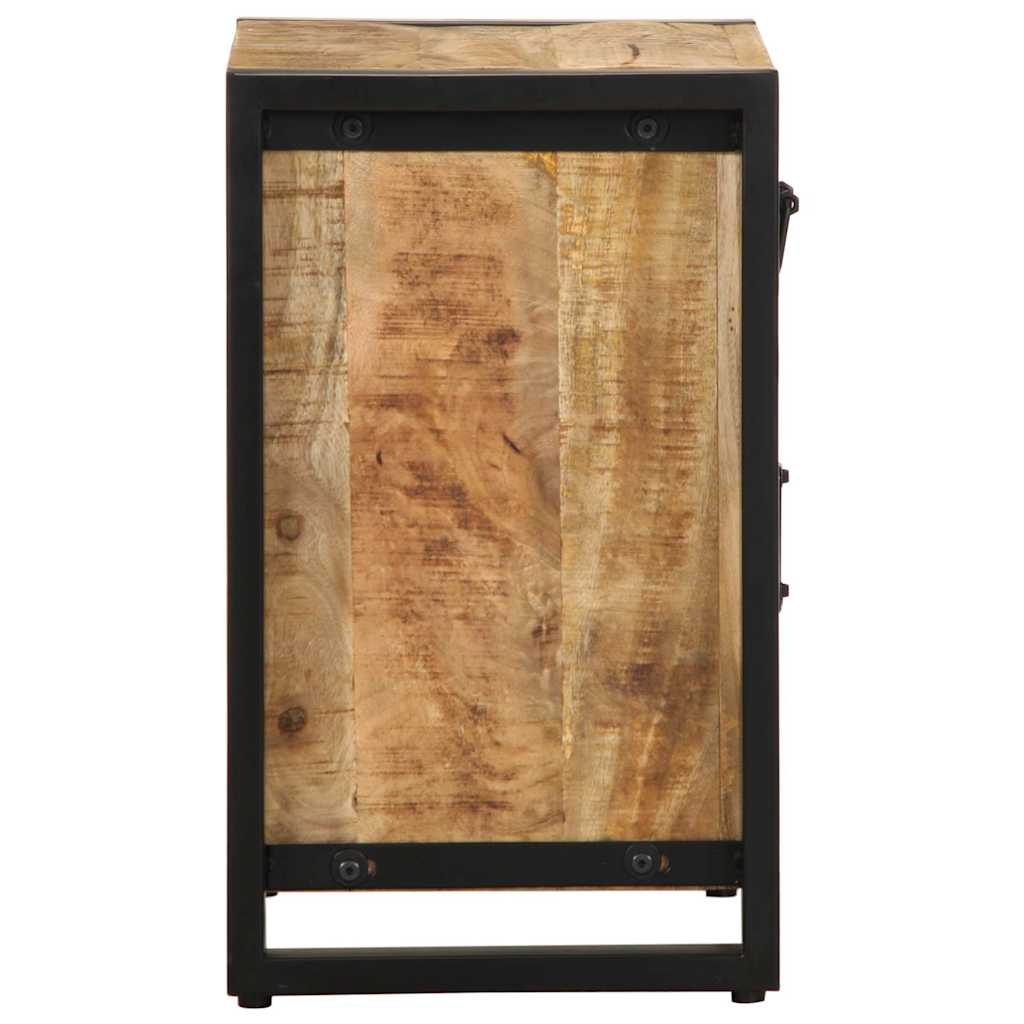 Comodino 40x30x50 cm in Legno Massello di Mango Grezzo - homemem39