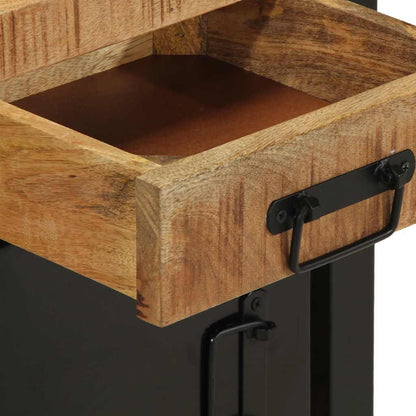 Comodino 40x30x50 cm in Legno Massello di Mango Grezzo - homemem39
