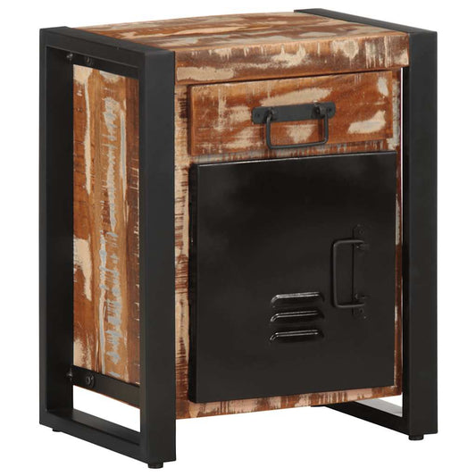 Comodini 2 pz Multicolore in Legno Massello di Mango Grezzo