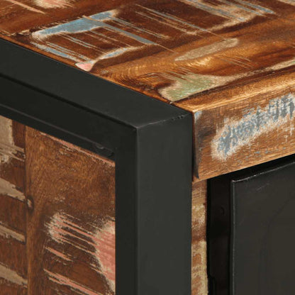 Comodino Multicolore 40x30x51 cm in Legno Massello Recupero - homemem39