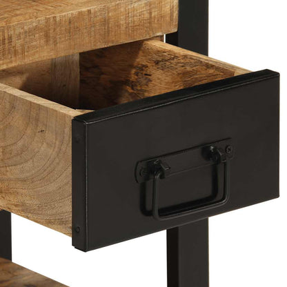 Comodino 35x34x45 cm in Legno Massello Mango Grezzo - homemem39