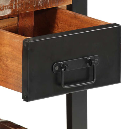 Comodino Multicolore 35x34x45 cm in Legno Massello Recupero - homemem39